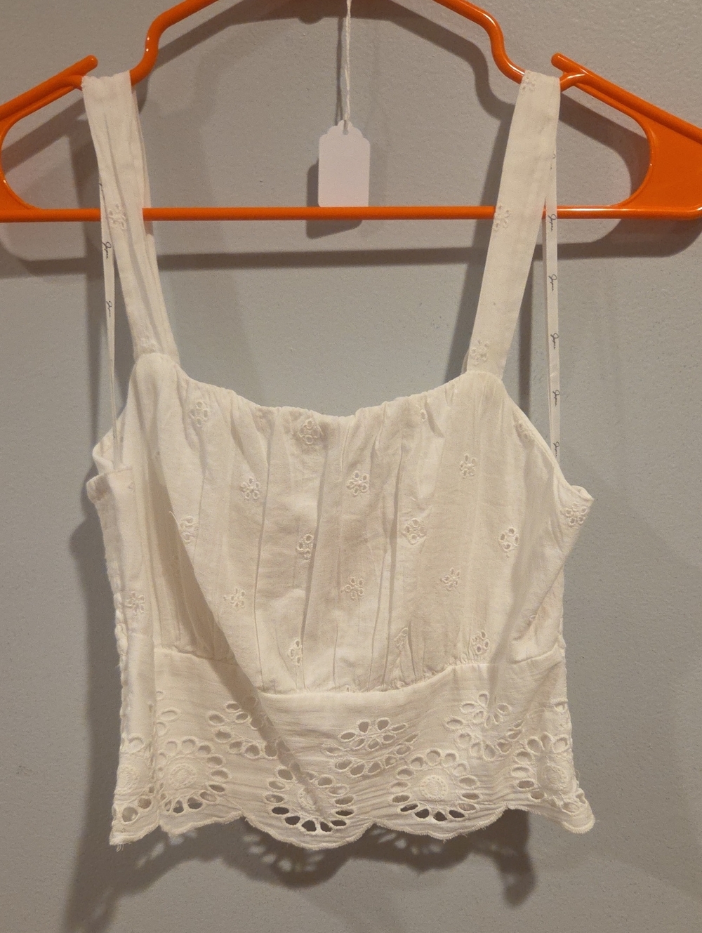 #33 Japna White Eyelet Cotton Camisole